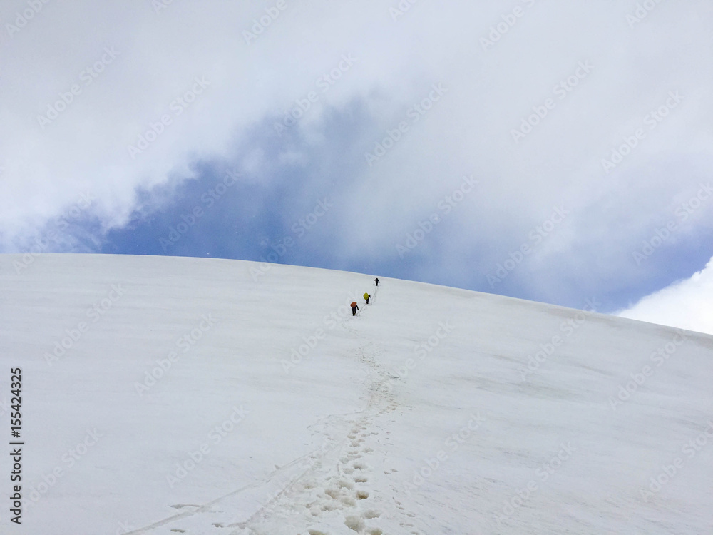 A bunch of climbing up to the ridge. Kyrgyzstan. Pamir
