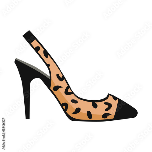 Glamorous Leopard Slingback Shoe Illustration