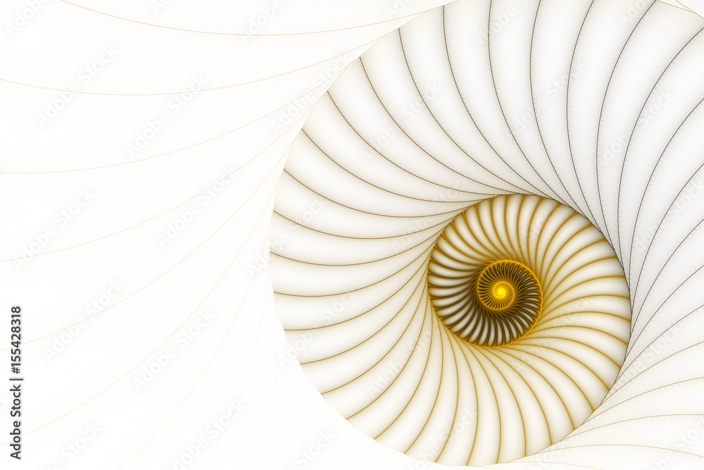 Obraz premium Streszczenie złota spirala na białym tle
