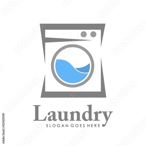 Unique and creative laundry logo design vector