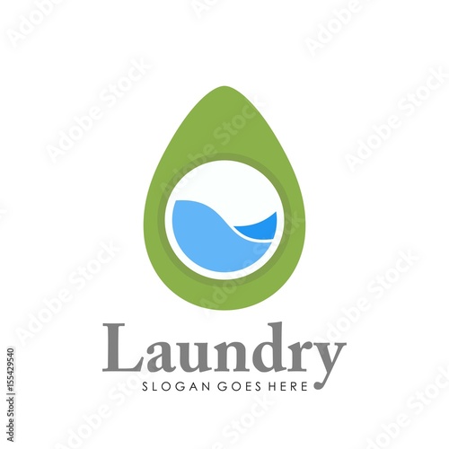 Unique and creative laundry logo design vector