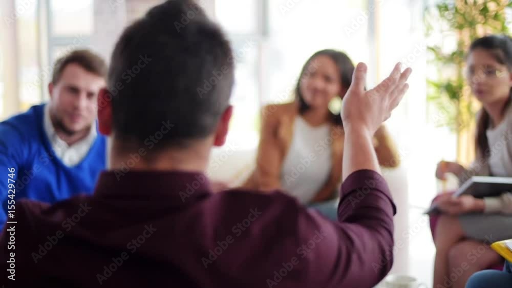 Manager having business meeting with team Manager having business meeting with team