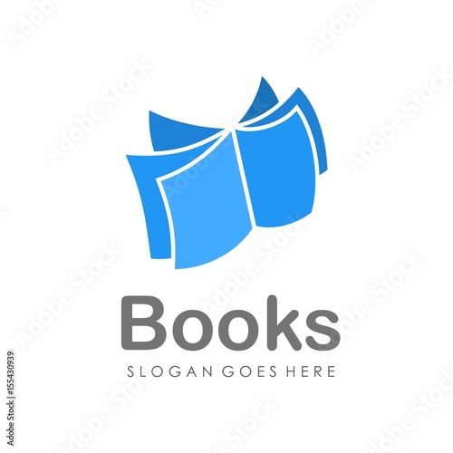 Book logo design vector photo