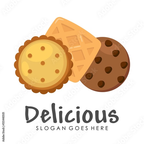 Biscuit crackers illustration logo design vector