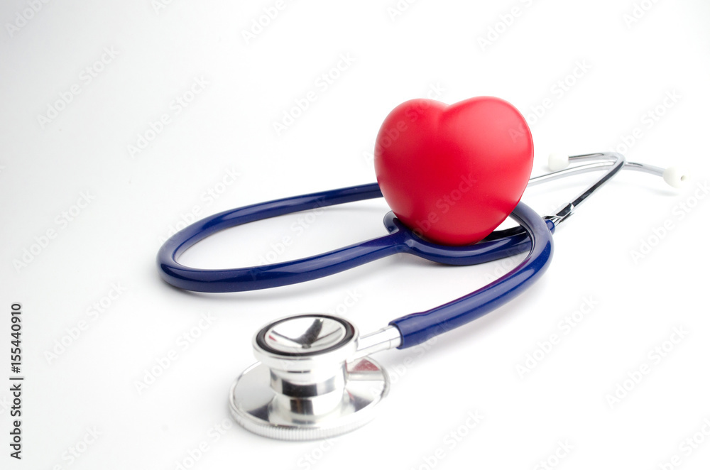 red heart and a stethoscope on white background, health care medical technology concept, soft focus, selective focus. red heart and a stethoscope on white background, health care medical technology concept, soft focus, selective focus.