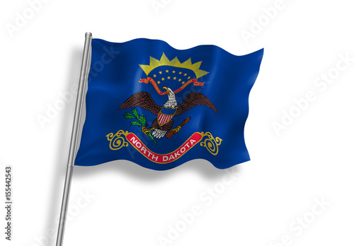 Drapeau du Dakota du Nord (USA) en qualité vectorielle 