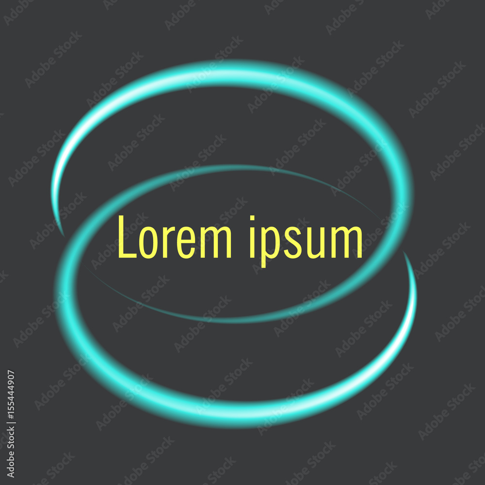 Abstract bacground with blue neon oval elements for text, oval frame for your text Abstract bacground with blue neon oval elements for text, oval frame for your text