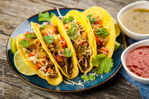 Mexican tacos with beef