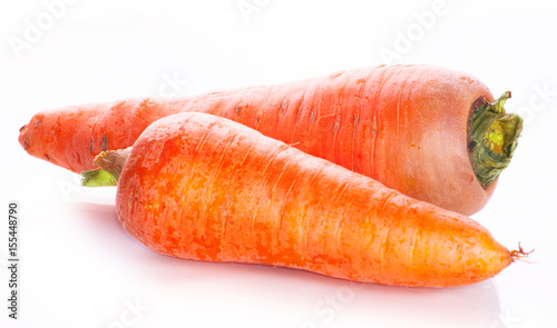 vitamin vegetarian set of carrots from whole fruit isolated on white background