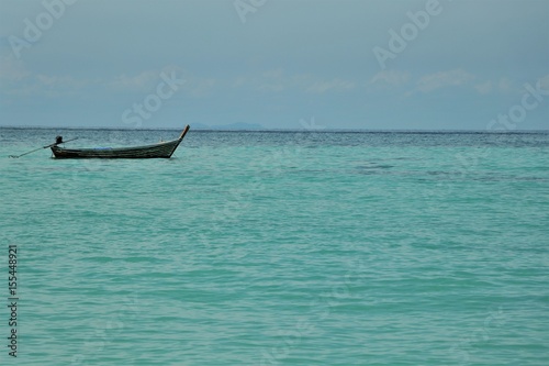 Lonely boat on sea 