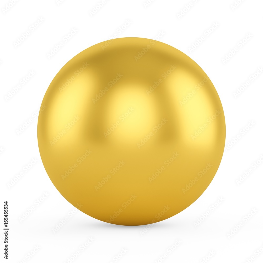 3d golden sphere on white background