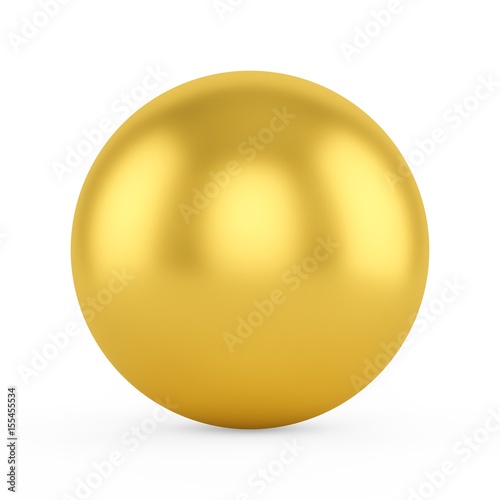 3d golden sphere on white background