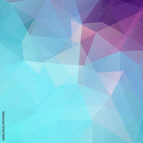 Abstract mosaic background. Triangle geometric background. Design elements. Vector illustration. Blue, purple colors.