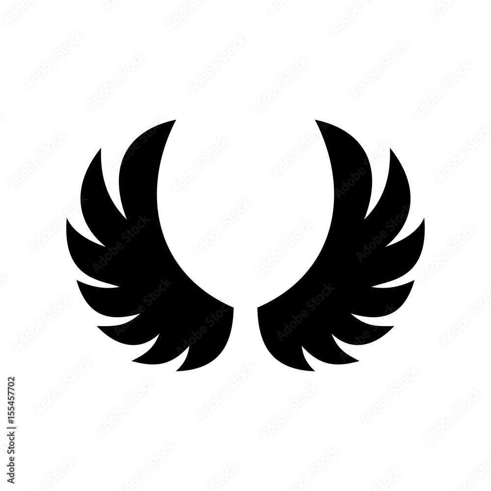 Wing silhouette design vector