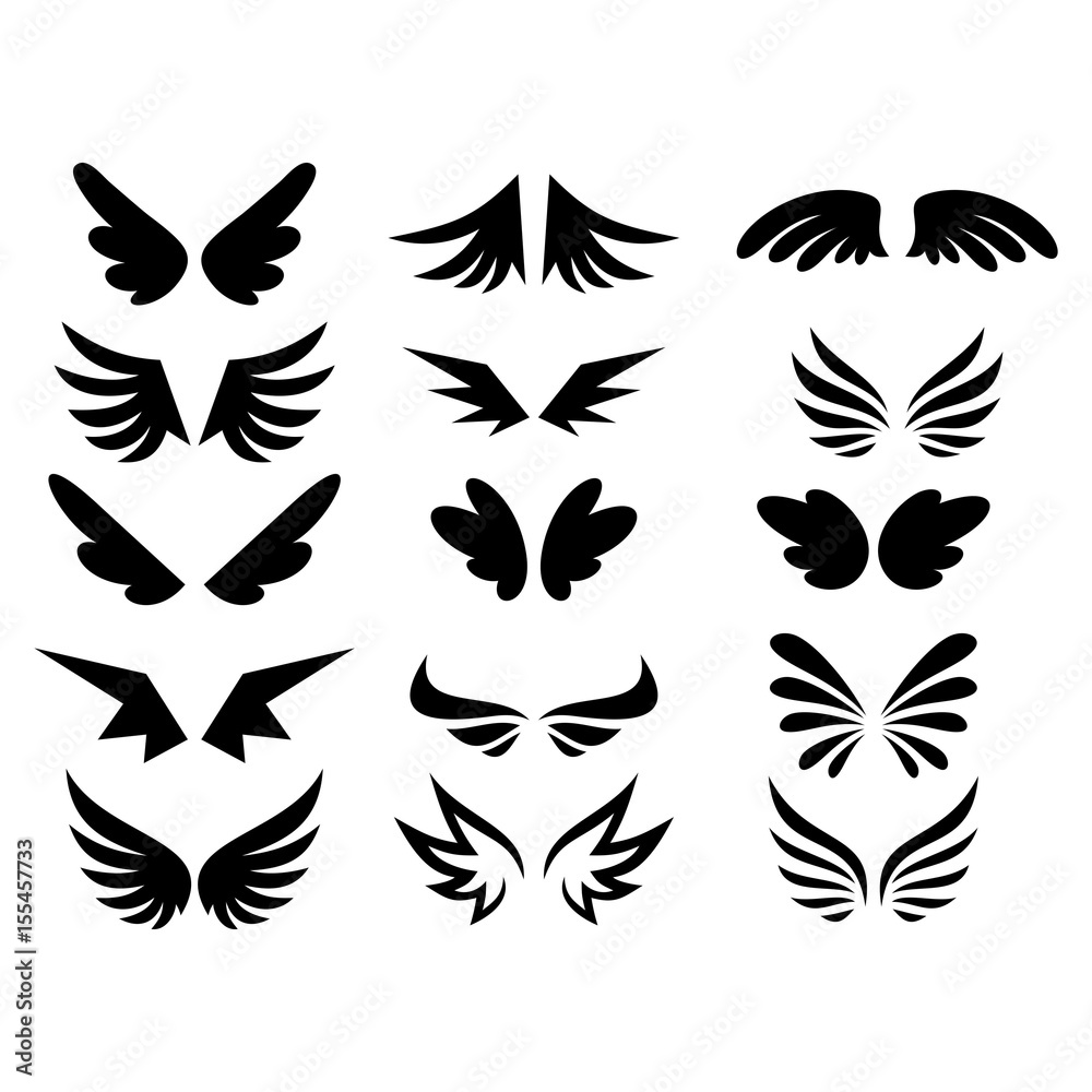 Wing silhouette design vector