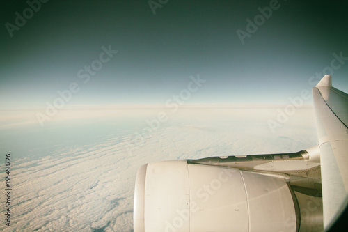 Airplane and horizon