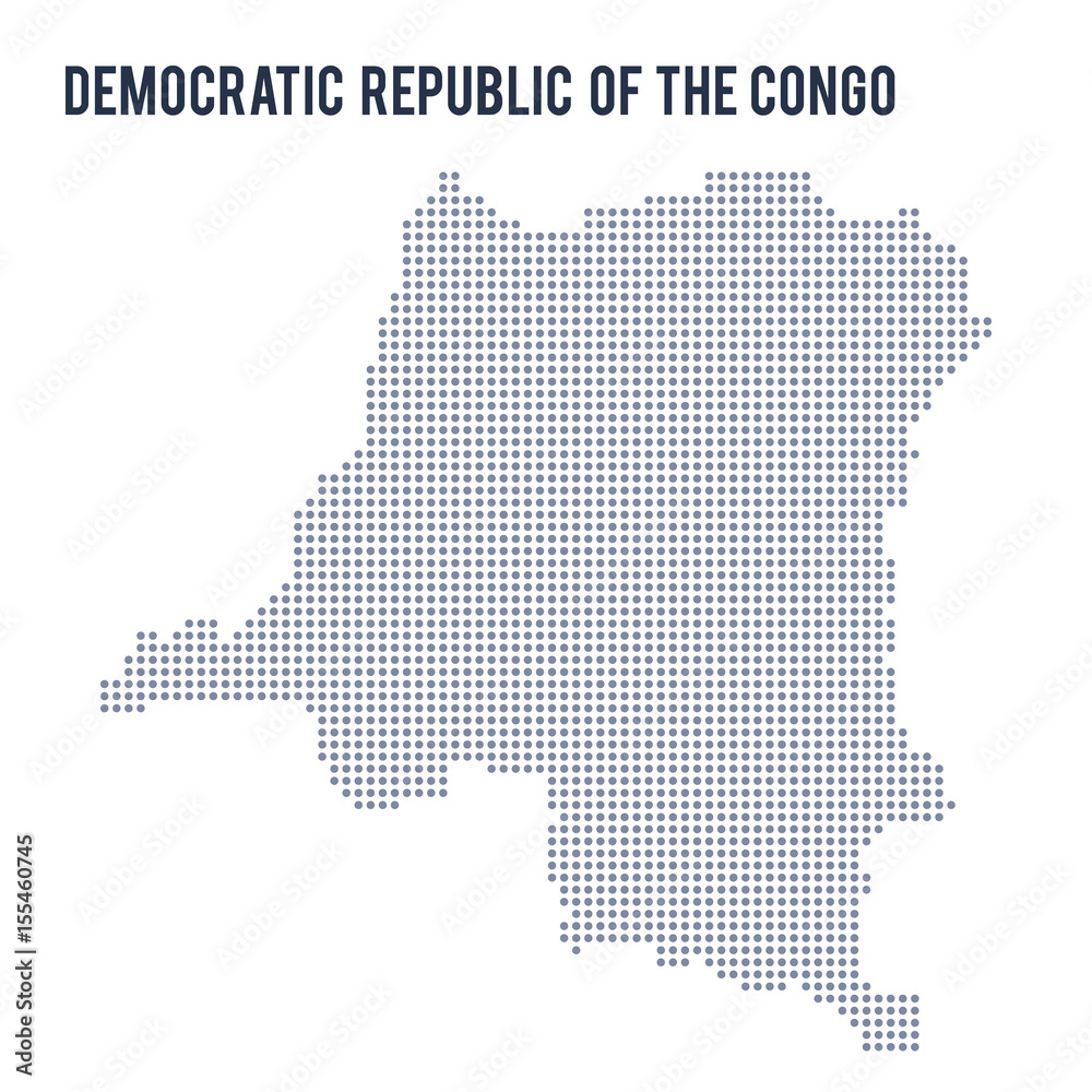 Vector dotted map of Democratic Republic of the Congo isolated on white background .