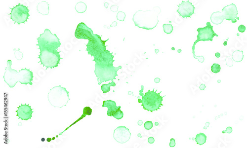 grüne Farbkleckse - Aquarell; Vektor freigestellt