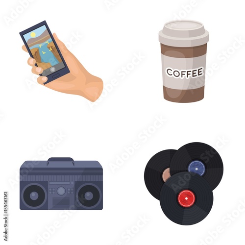 Hipster, fashion, style, subculture .Hipster style set collection icons in cartoon style vector symbol stock illustration web.