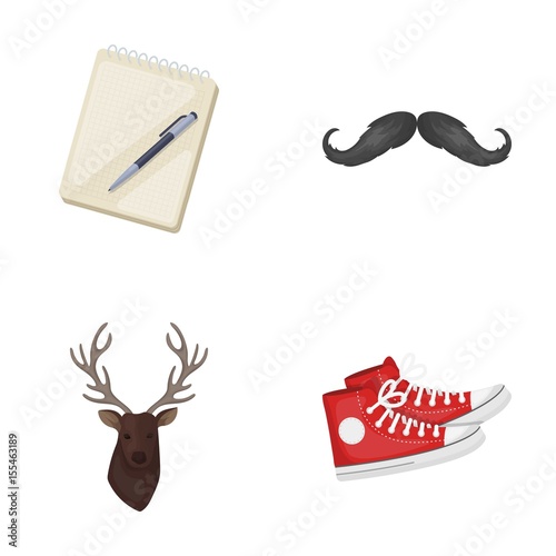 Hipster, fashion, style, subculture .Hipster style set collection icons in cartoon style vector symbol stock illustration web.