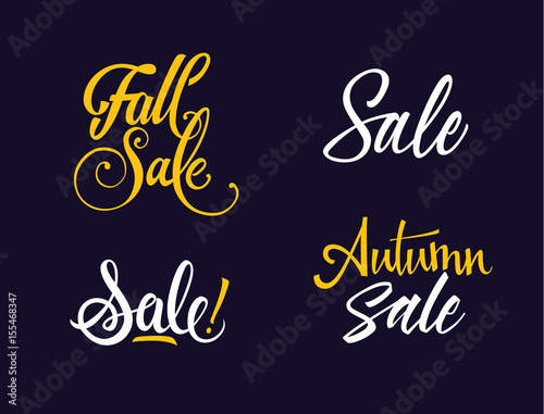 Four Fall Sale Letterings Set