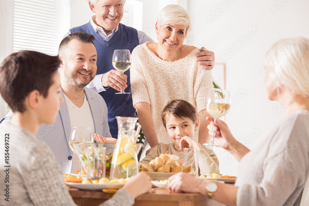 Grandpa making a toast