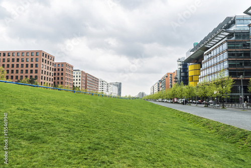 Modern apartment buildings and offices in Berlin, Germany