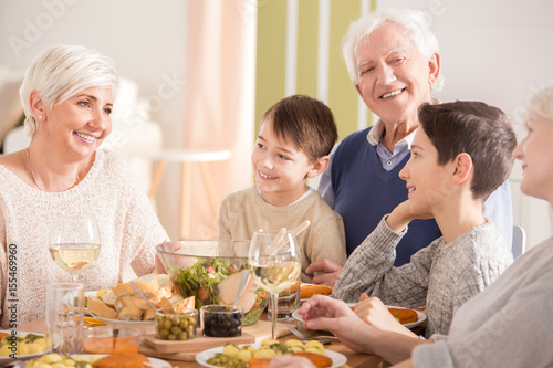 Family during dinner