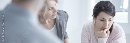 Billede på lærred Psychotherapy of drug addict woman
