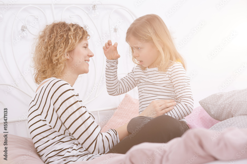 Little girl telling a story