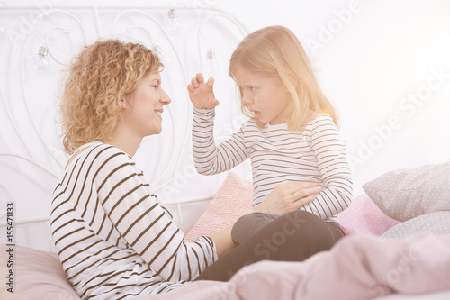 Little girl telling a story