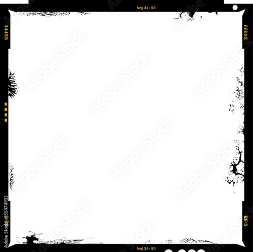 medium format negative picture frame,with free copy space, isolated on white background,