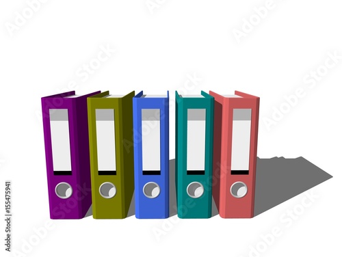 Colorful file folders.Isola...