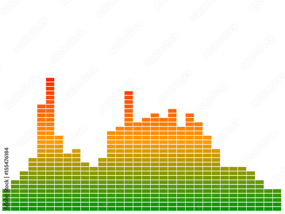 Colorful music equalizer.Isolated on white background. Digital illustration.