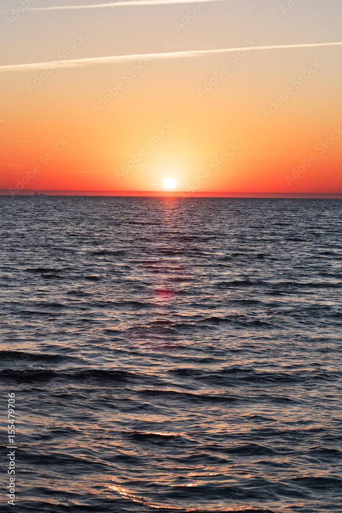 Sunset in Baltic sea.