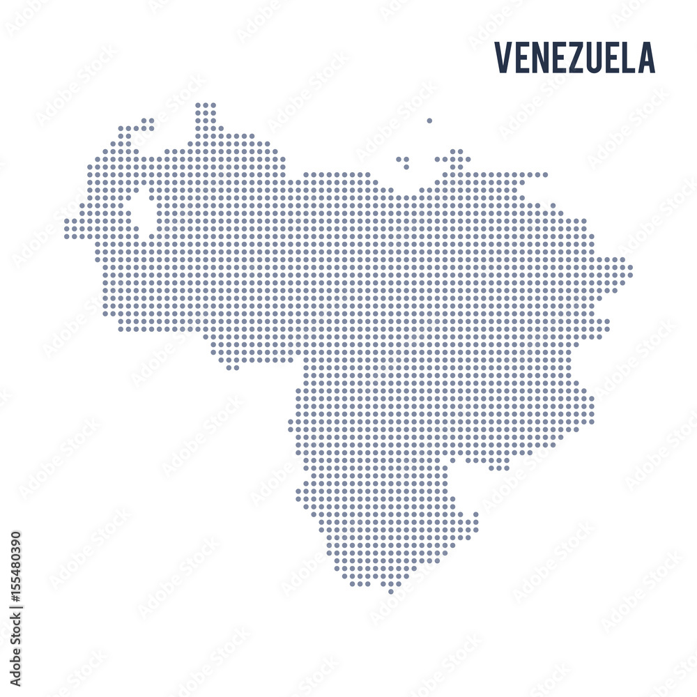 Vector dotted map of Venezuela isolated on white background . Vector dotted map of Venezuela isolated on white background .