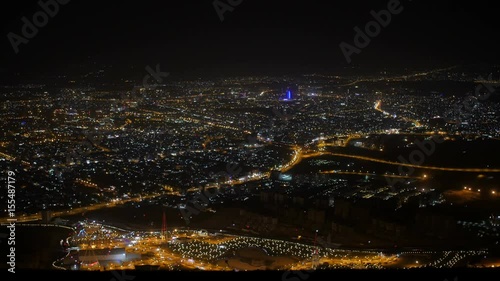 Sulaymaniah by night top view - Iraqi Kurdistan photo