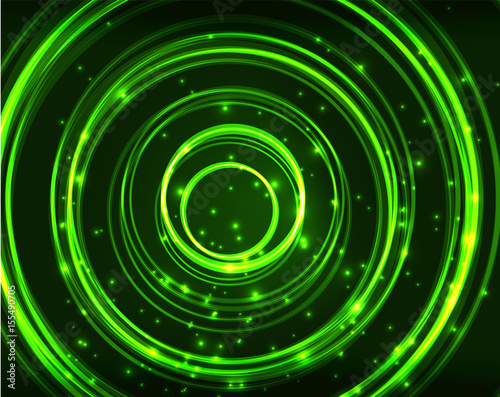 Neon circles abstract background