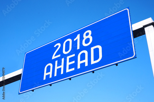 2018 ahead - street sign