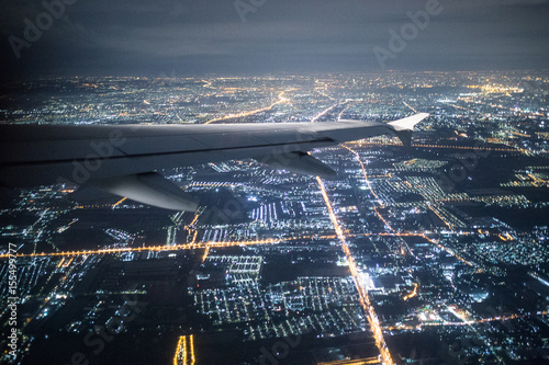 night view from the airplane