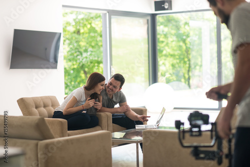 couple relaxing at home with tablet and laptop computers Free Download couple relaxing at home with tablet and laptop computers - GFXLoad