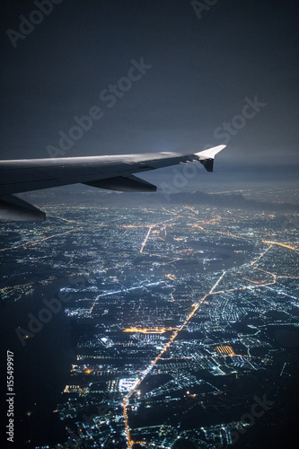 night view from the airplane