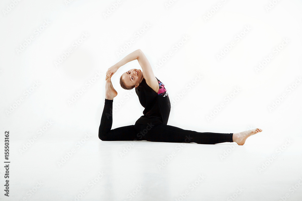 Gymnastic Twine. Healthy woman doing stretching