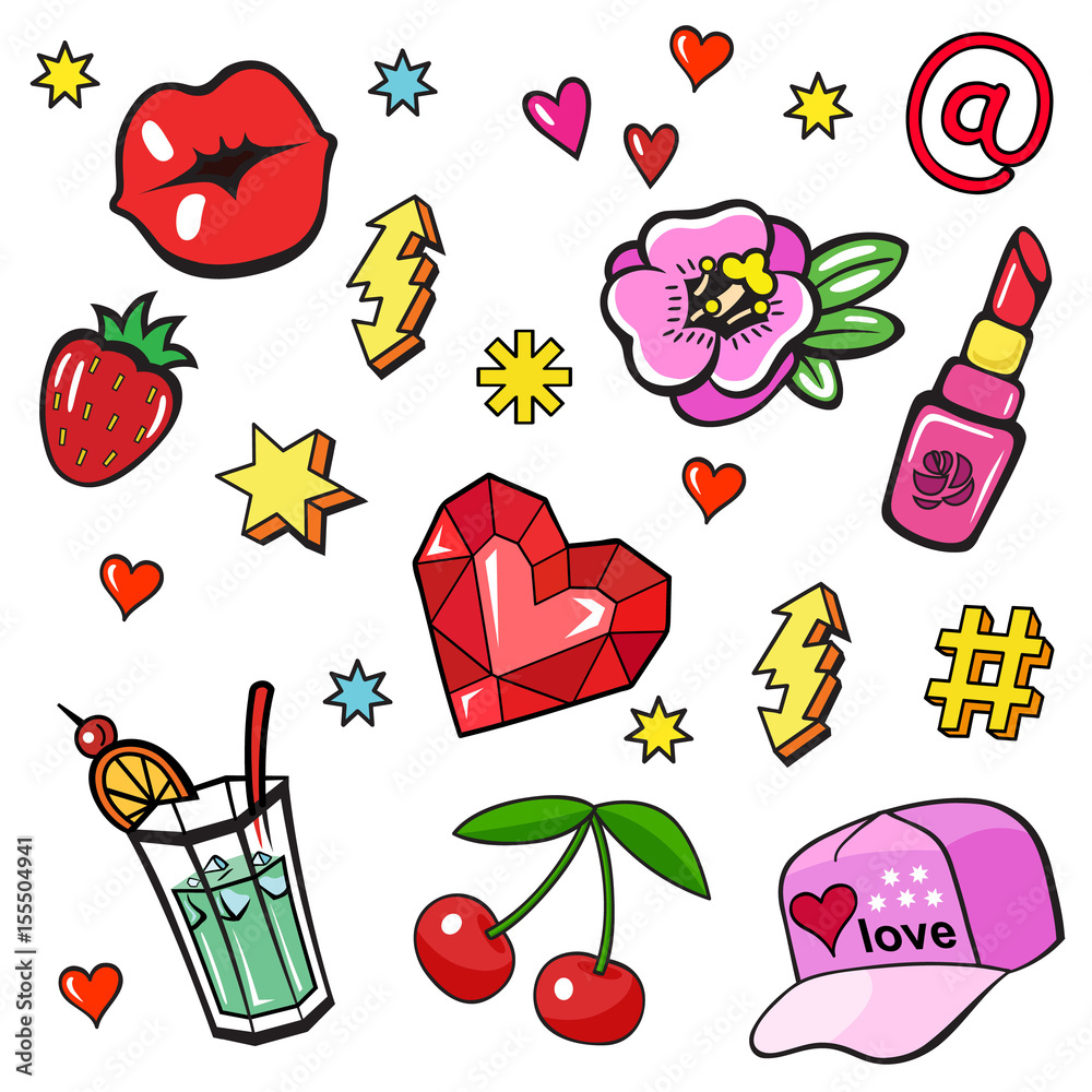 Fototapeta premium Comic book style stickers