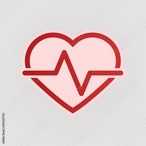Heart cardiogram. Illustration symbolizing health and sport