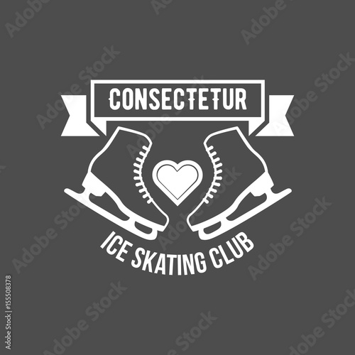 Ice Skating label logo set