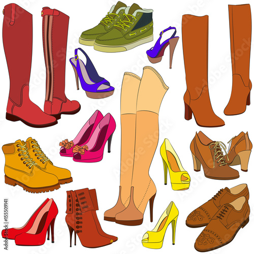 Collection of different shoes