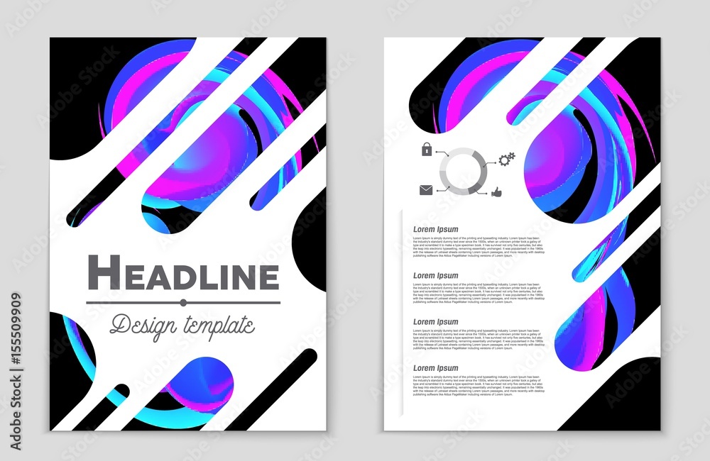 Fototapeta premium Abstract vector layout background set. For art template design, list, front page, mockup brochure theme style, banner, idea, cover, booklet, print, flyer, book, blank, card, ad, sign, sheet,, a4.