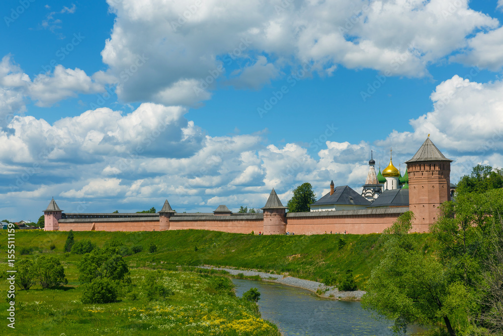 The walls and towers of Spaso-Evfimiev monastery in Suzdal