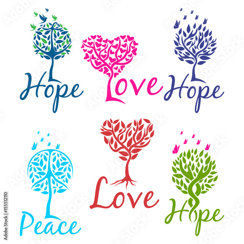 Tree of hope, faith and love logo